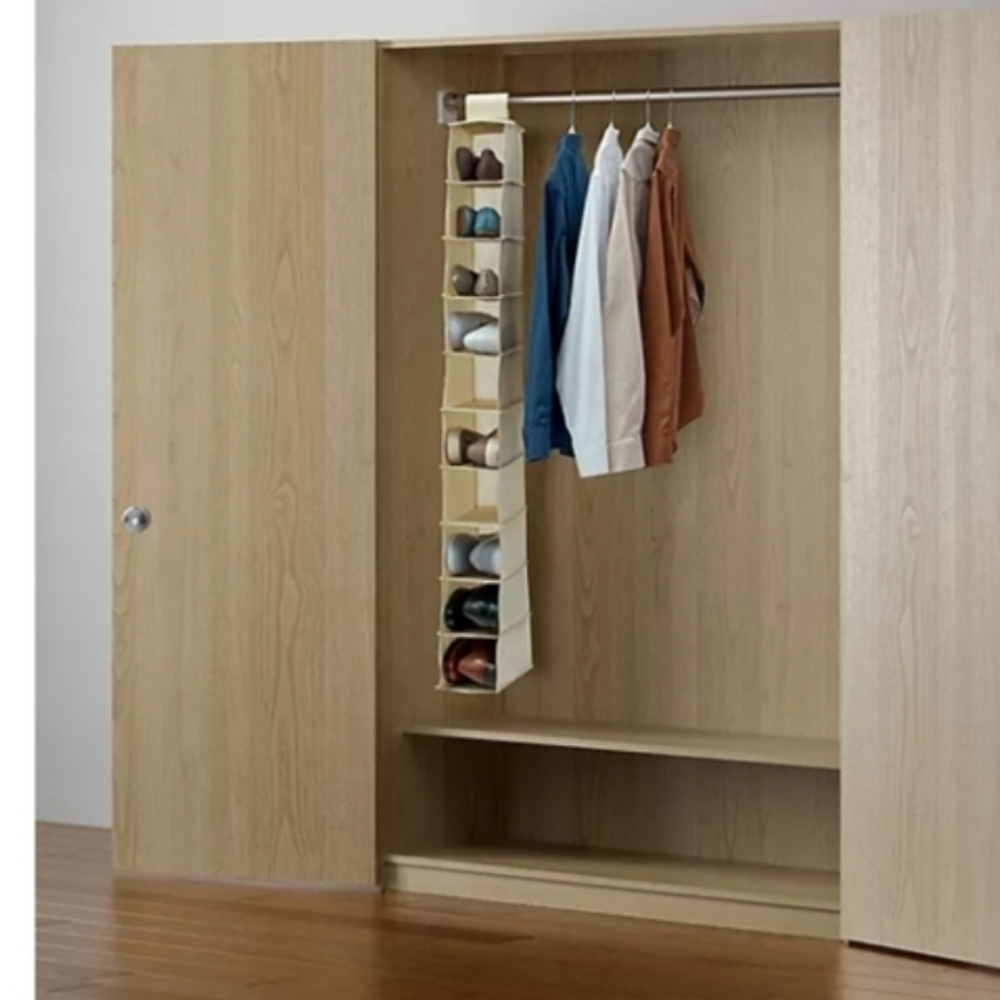 10-shelf hanging shoe organizer